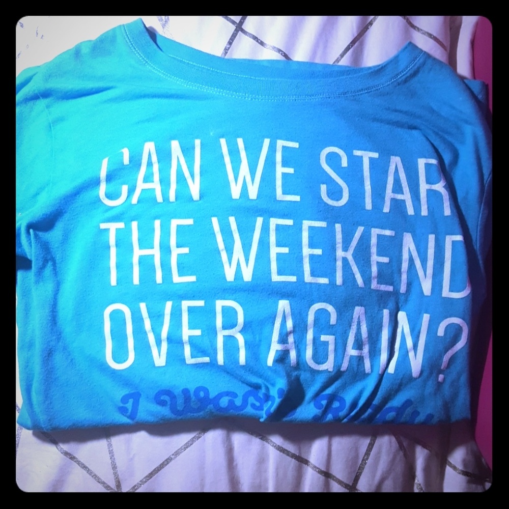Blue worded top junior's M